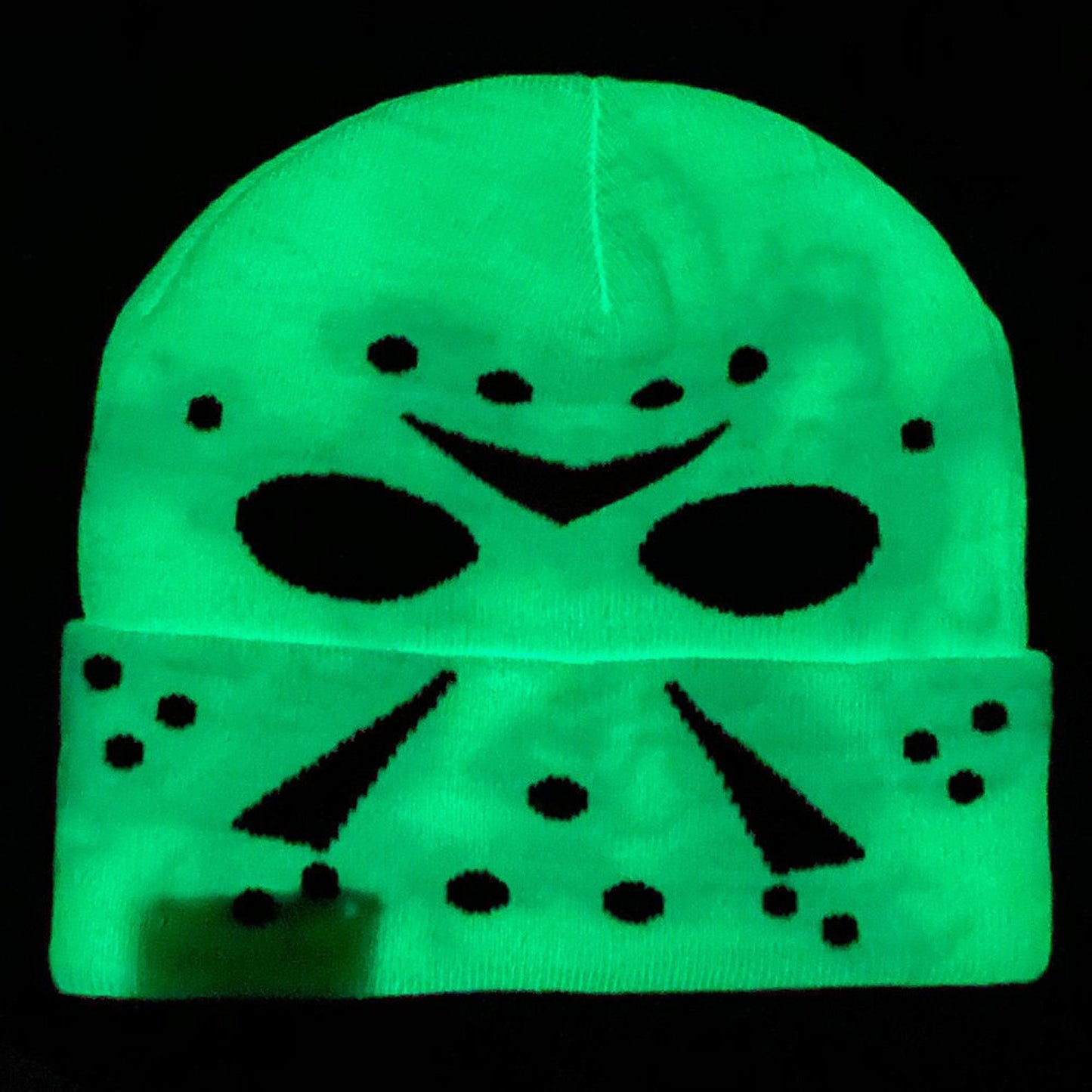Jason Mask (Friday the 13th) Glow in the Dark Cuff Beanie Hat
