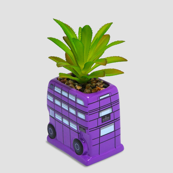 Knight Bus (Harry Potter) Mini Ceramic Planter with Faux Plant