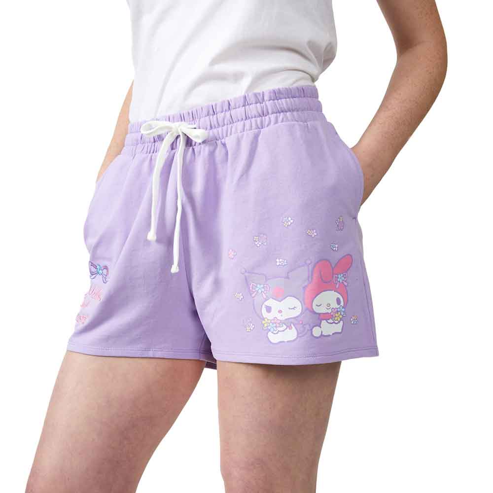 Kuromi and My Melody Hello Kitty Sweat Shorts