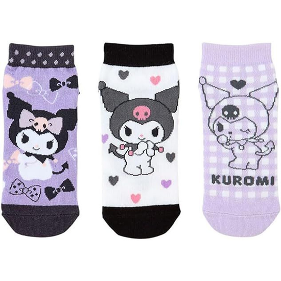 Kuromi 3-Pack Sanrio Women's Ankle Socks