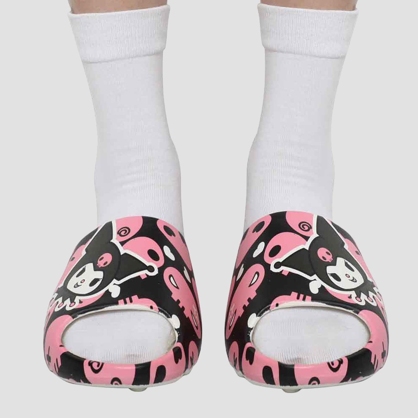 Kuromi (Hello Kitty and Friends) Sanrio All Over Print Unisex Athletic Slide Sandals