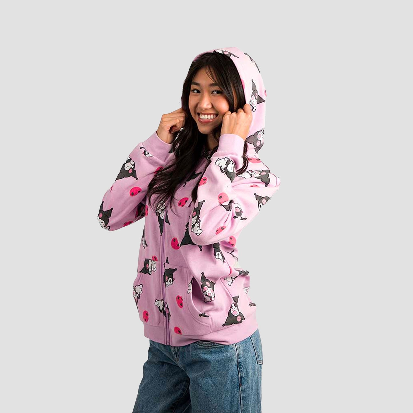 Kuromi (Hello Kitty & Friends) Sanrio AOP Zip-Up Hoodie