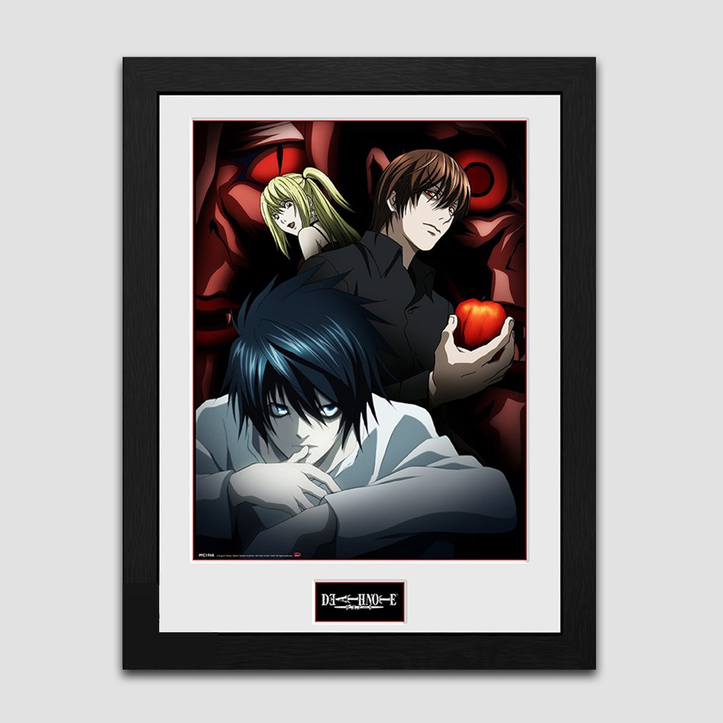 Load image into Gallery viewer, Light, L, and Misa (Death Note) Framed Art Print
