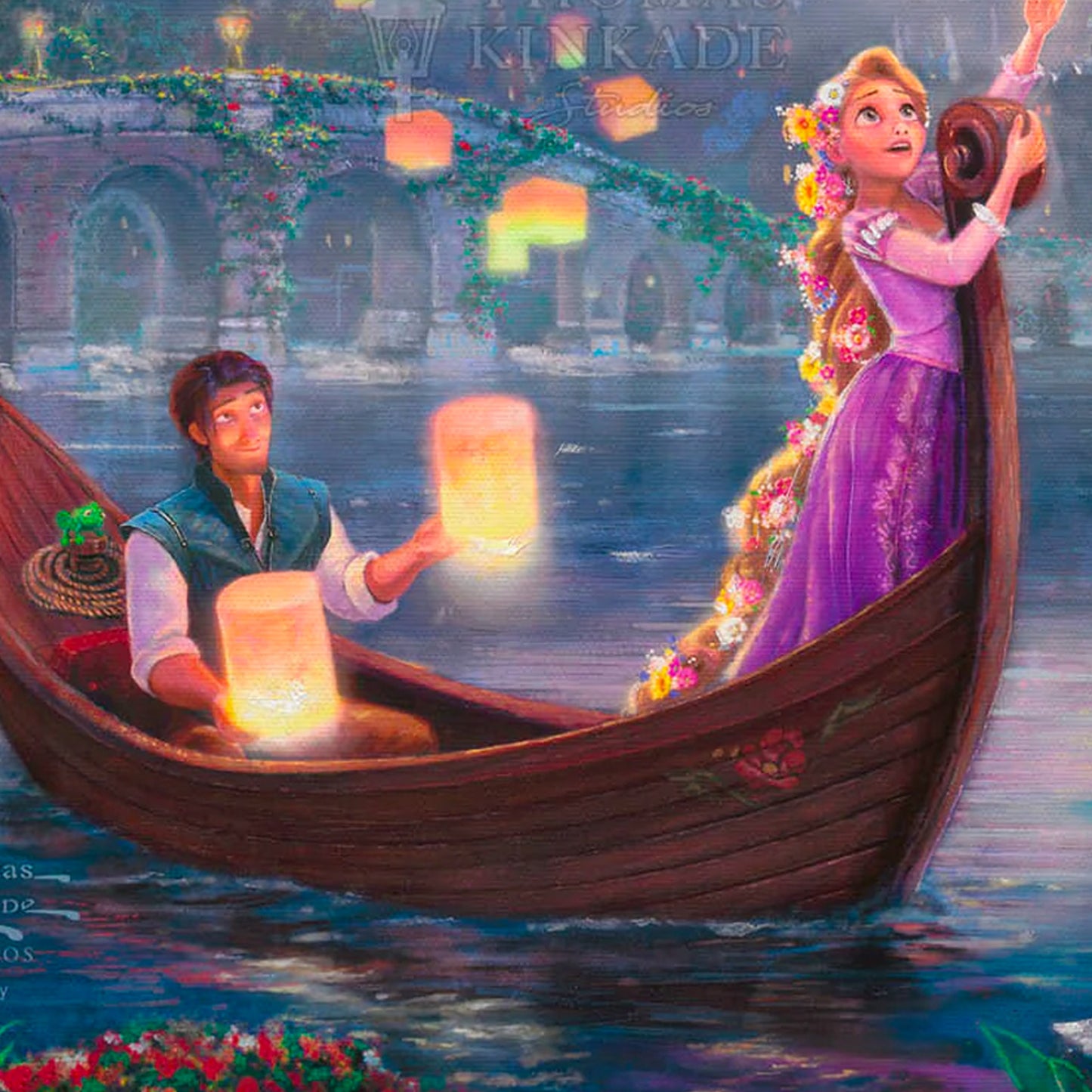 Tangled "Let Your Dreams Be Your Guiding Light" (Disney) Thomas Kinkade Wooden Sign