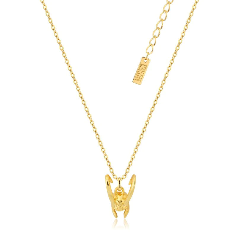 Loki Helmet Marvel Necklace in 14k Gold