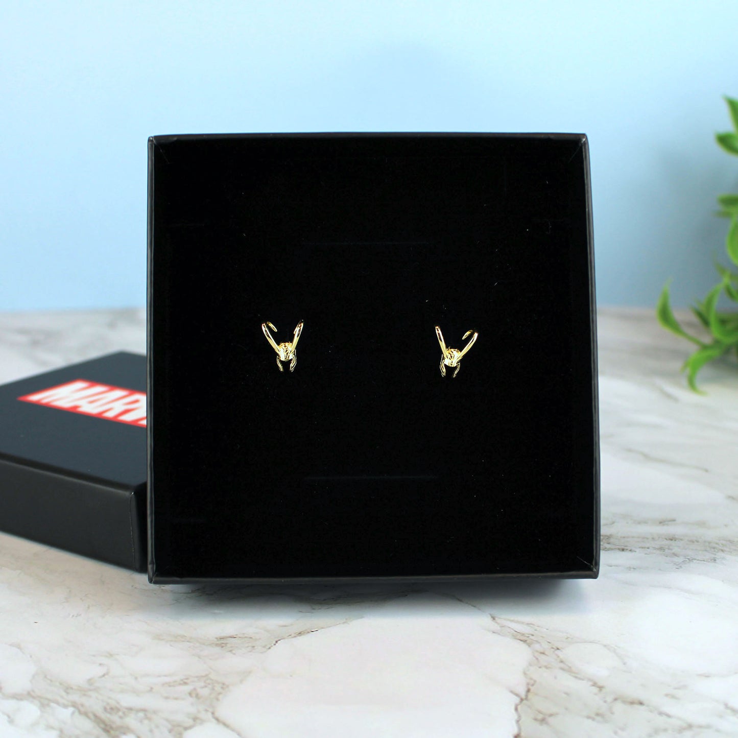 Loki Helmet (Marvel) Precious Metal Stud Earrings