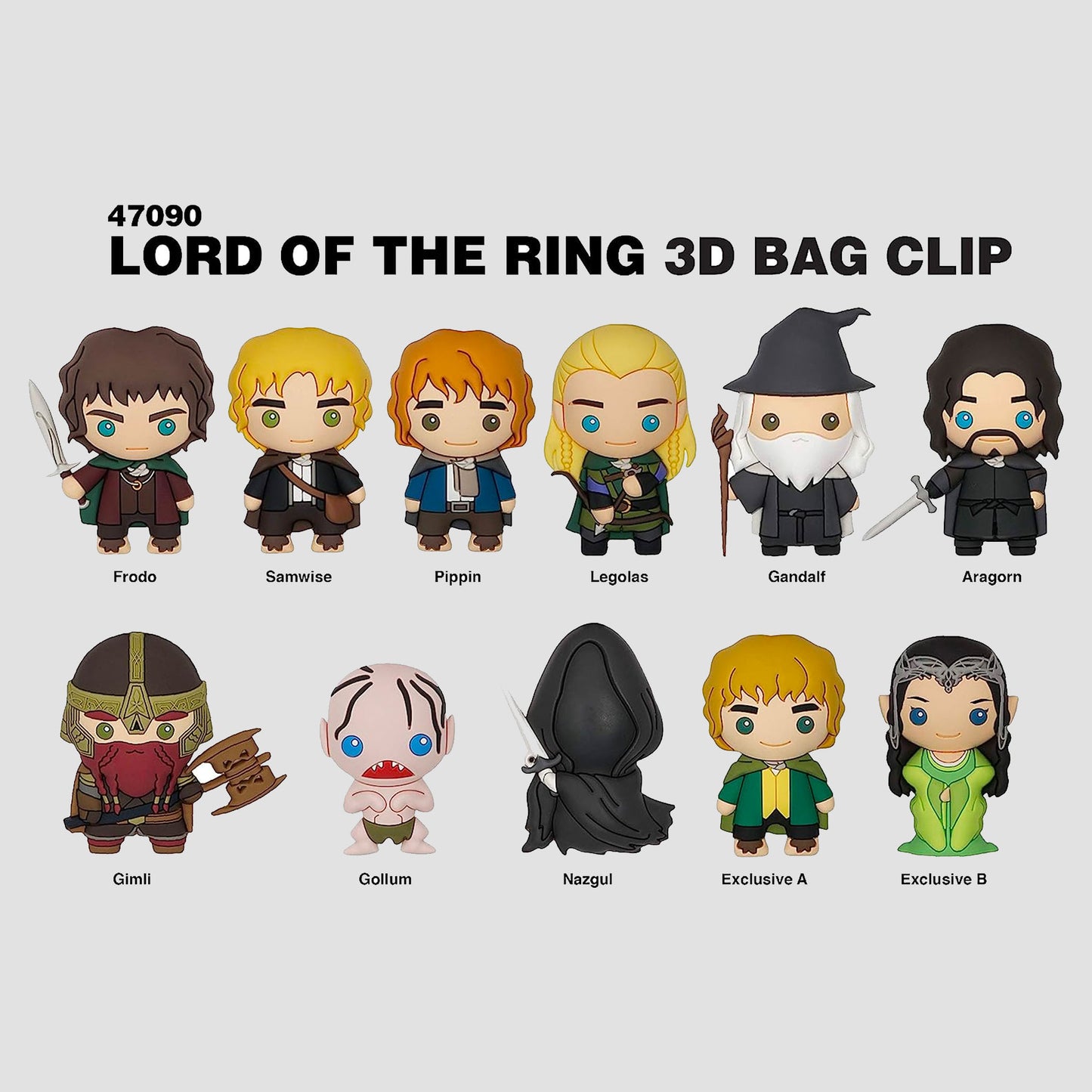 Lord of the Rings 3D Foam Surprise Character Keychain Clip