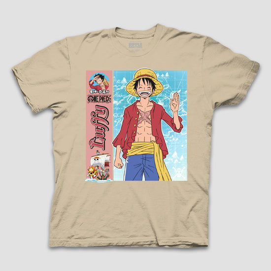 Luffy with Map (One Piece) Kanji Unisex Shirt