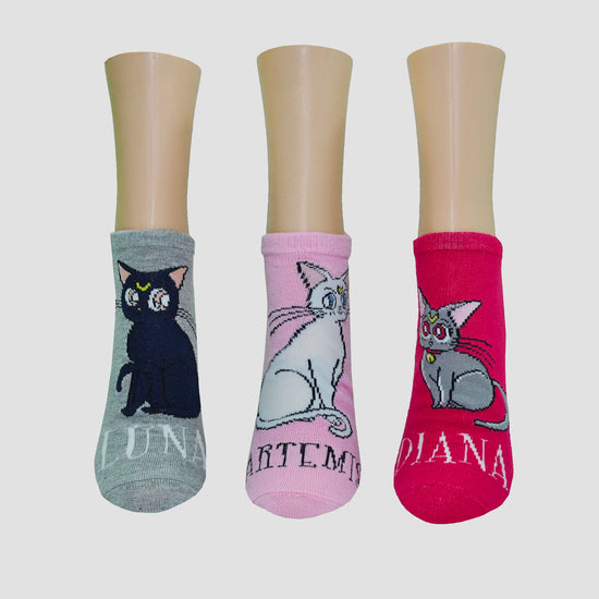 Luna, Artemis, & Diana (Sailor Moon) Ankle Socks Set