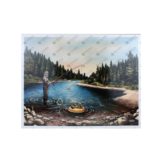 Mandalorian and Grogu Fishing Star Wars Art Print – Collector's Outpost
