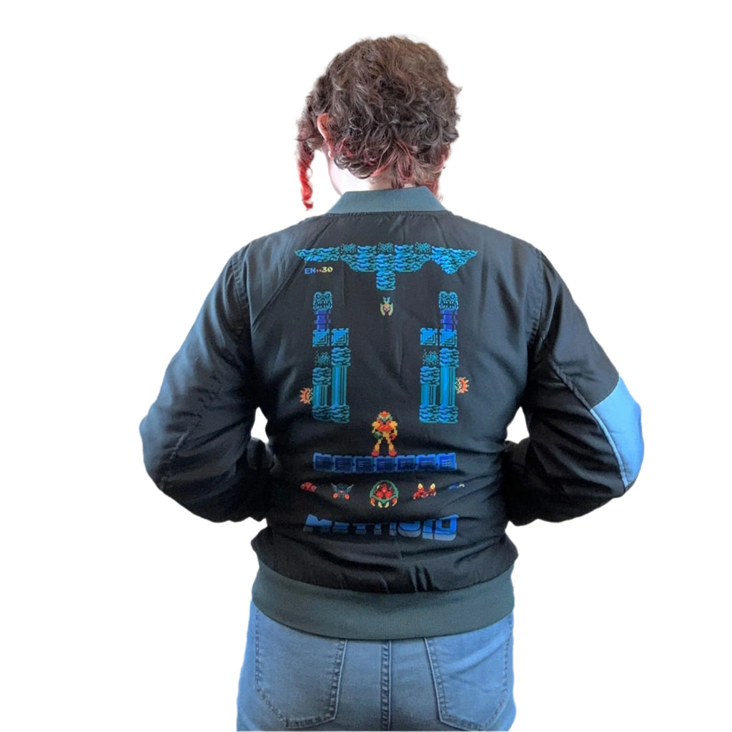 Metroid Nintendo Black Bomber Jacket by Luca Designs Collector s Outpost