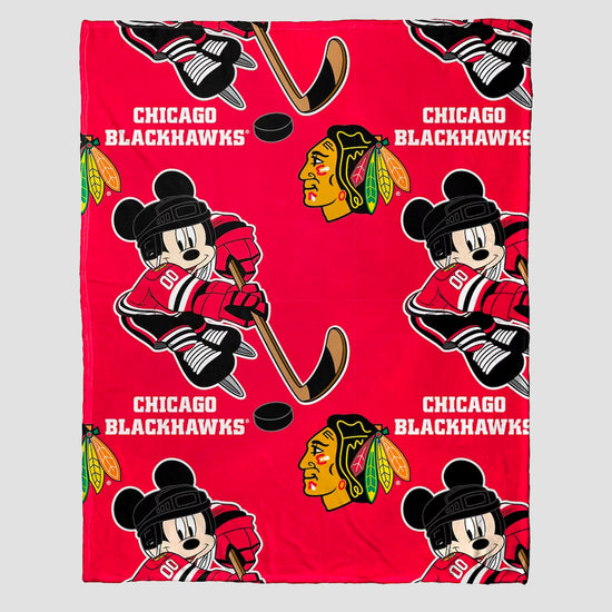 Mickey Mouse (Disney) NHL Chicago Blackhawks Plush and Throw Blanket