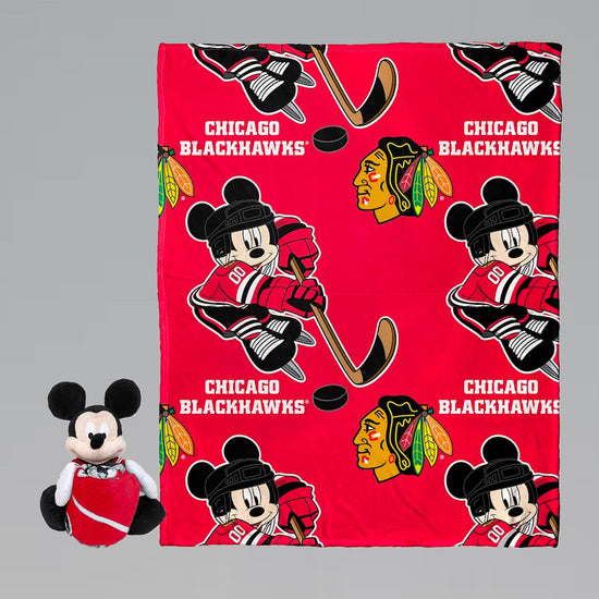 Mickey Mouse (Disney) NHL Chicago Blackhawks Plush and Throw Blanket