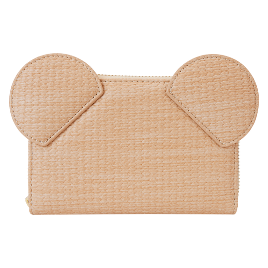 Mickey Mouse Woven Rattan Texture Zip Around Wallet by LoungeFly