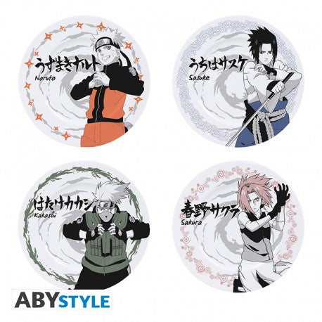 Naruto Shippuden Ceramic Plate 4 Pc Set