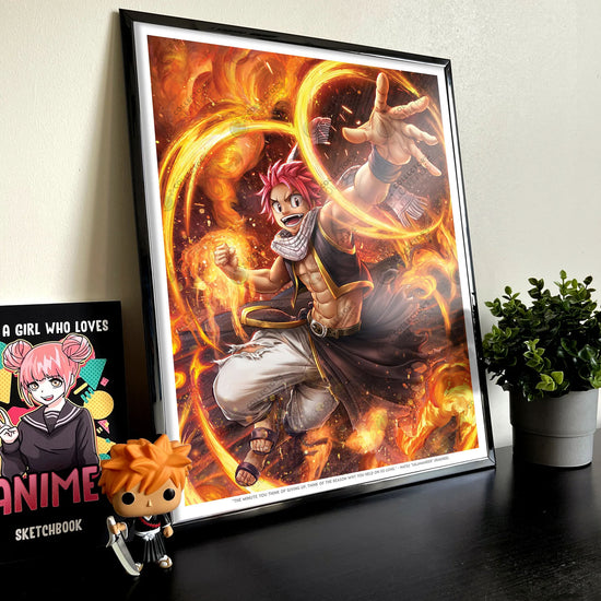 Natsu Dragneel Dragon Trained (Fairy Tail) Premium Art Print