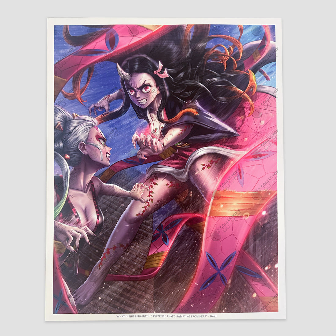 Nezuko Vs Daki Human Defender Demon Slayer Premium Art Print Collectors Outpost 2317