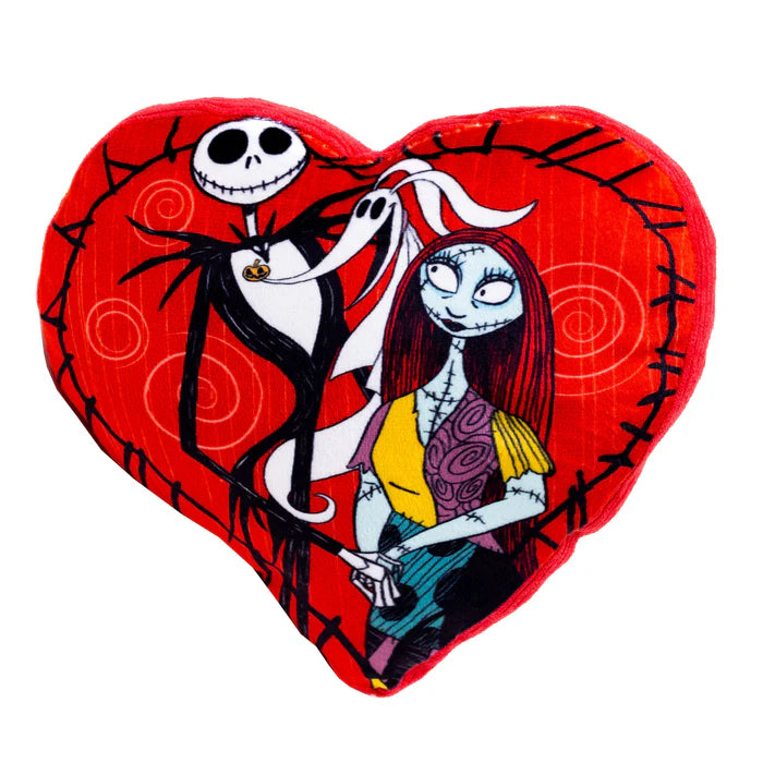 Nightmare Before Christmas Jack & Sally Heart Plush Dog Toy