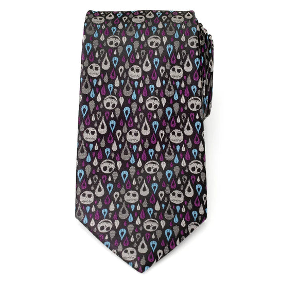 Nightmare Before Christmas Patterned Silk Necktie