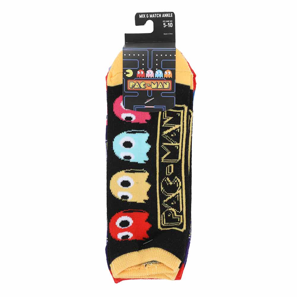 Pac-Man Retro Video Game 5 Pair Ankle Sock Set