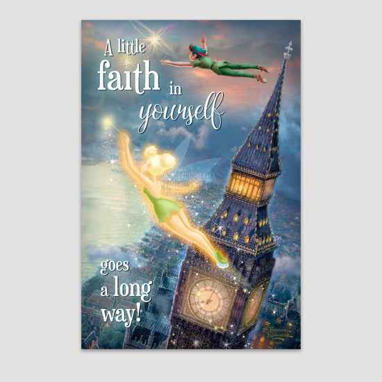 Peter Pan "A Little Faith in Yourself Goes a Long Way" (Disney) Thomas Kinkade Wooden Sign