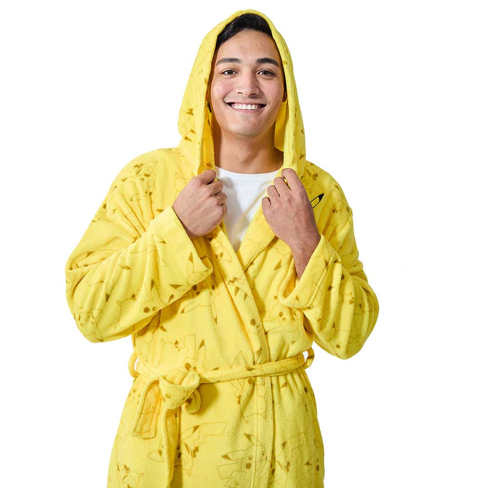 Pokemon Pikachu Adult Plush Hooded Robe