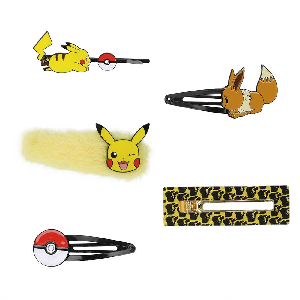 Pokemon Hair Barrette Clip Pikachu and Eevee Set