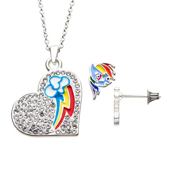 Rainbow Dash My Little Pony Necklace & Stud Earring Set