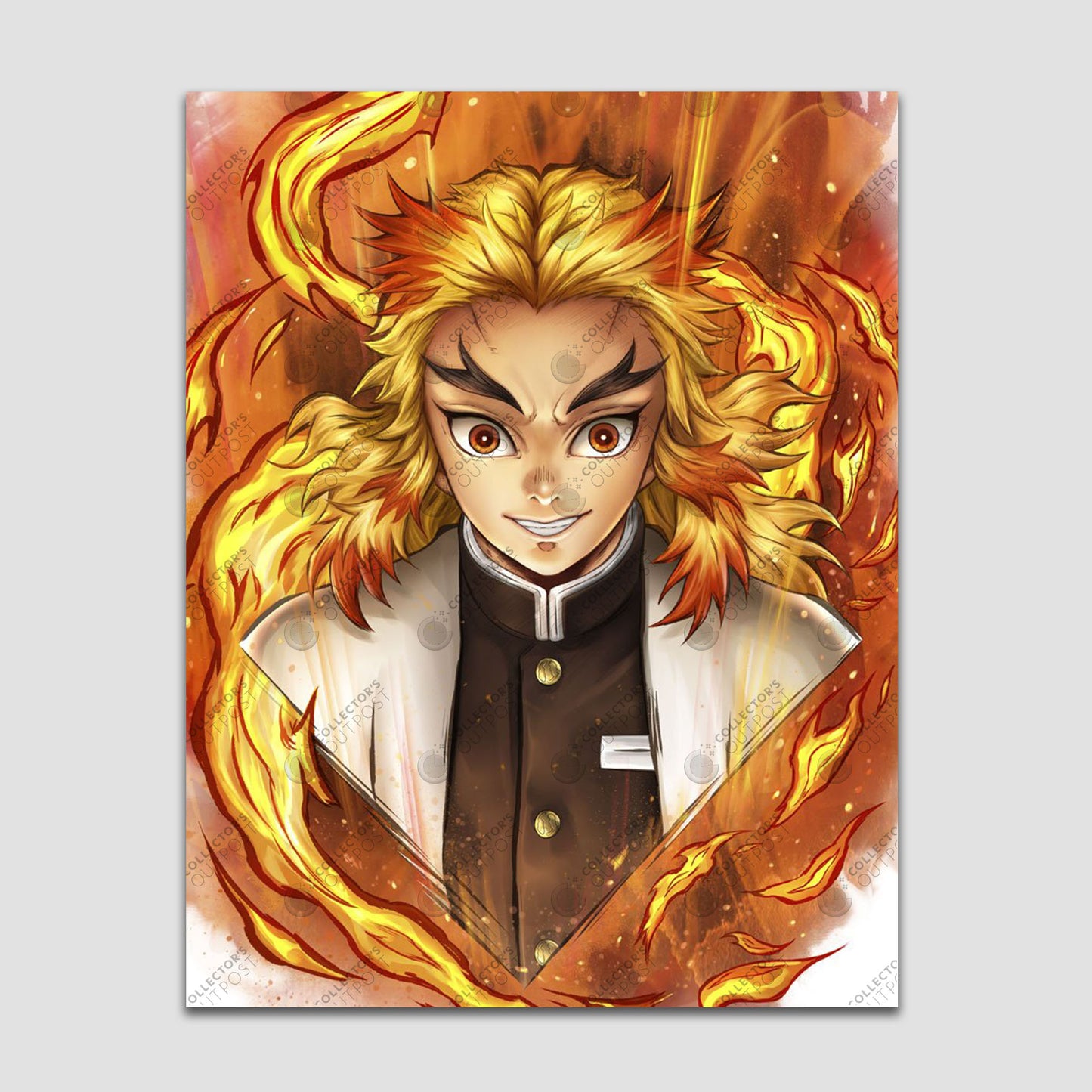 Load image into Gallery viewer, Rengoku &amp;quot;Flame Breathing&amp;quot; (Demon Slayer) Legacy Portrait Art Print
