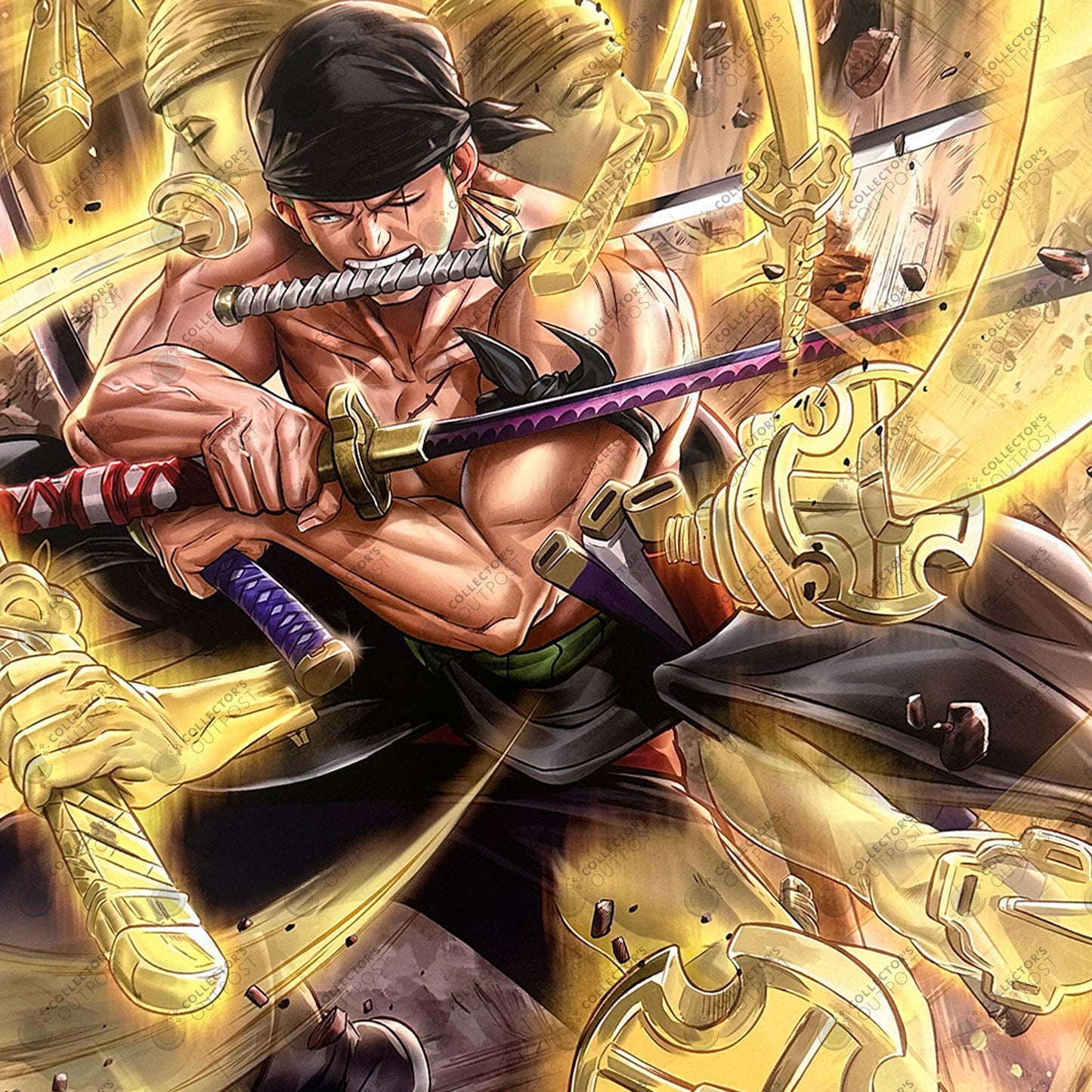 Roronoa Zoro (One Piece) Nine Sword Style Premium Art Print