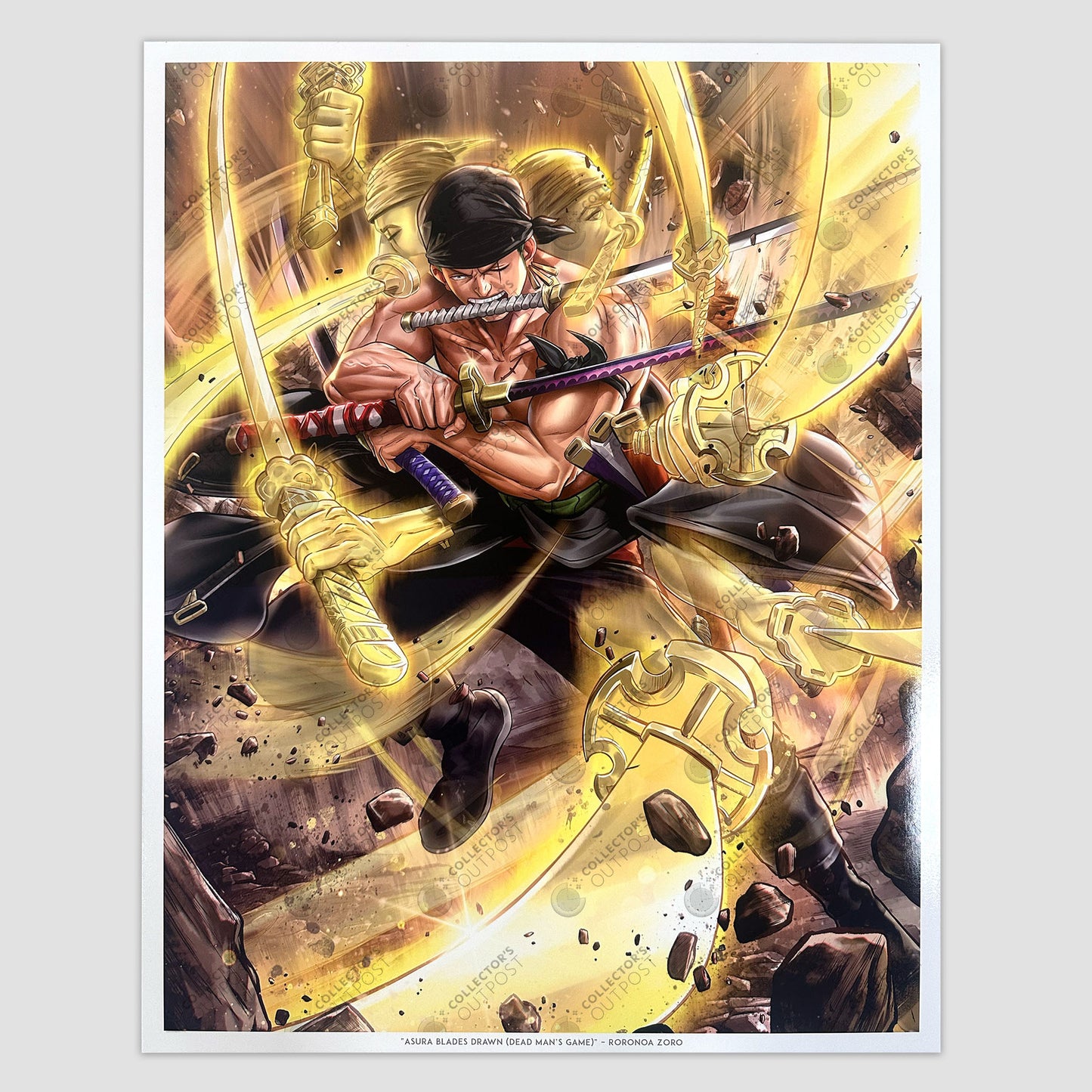 Roronoa Zoro (One Piece) Nine Sword Style Premium Art Print