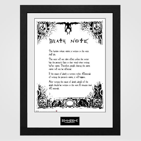 Rules of the Death Note Framed Art Print