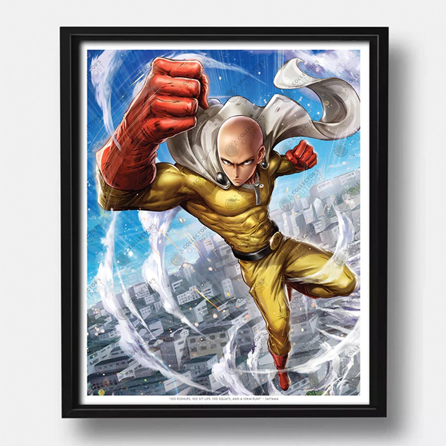 Saitama "Too Strong" (One Punch Man) Premium Art Print
