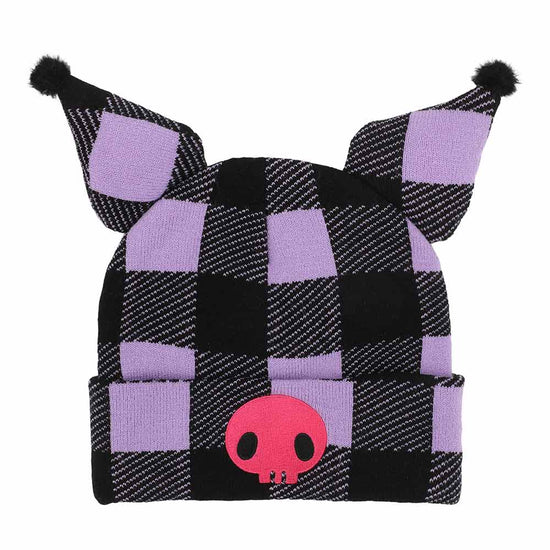 Sanrio Kuromi Buffalo Plaid Cuff Beanie