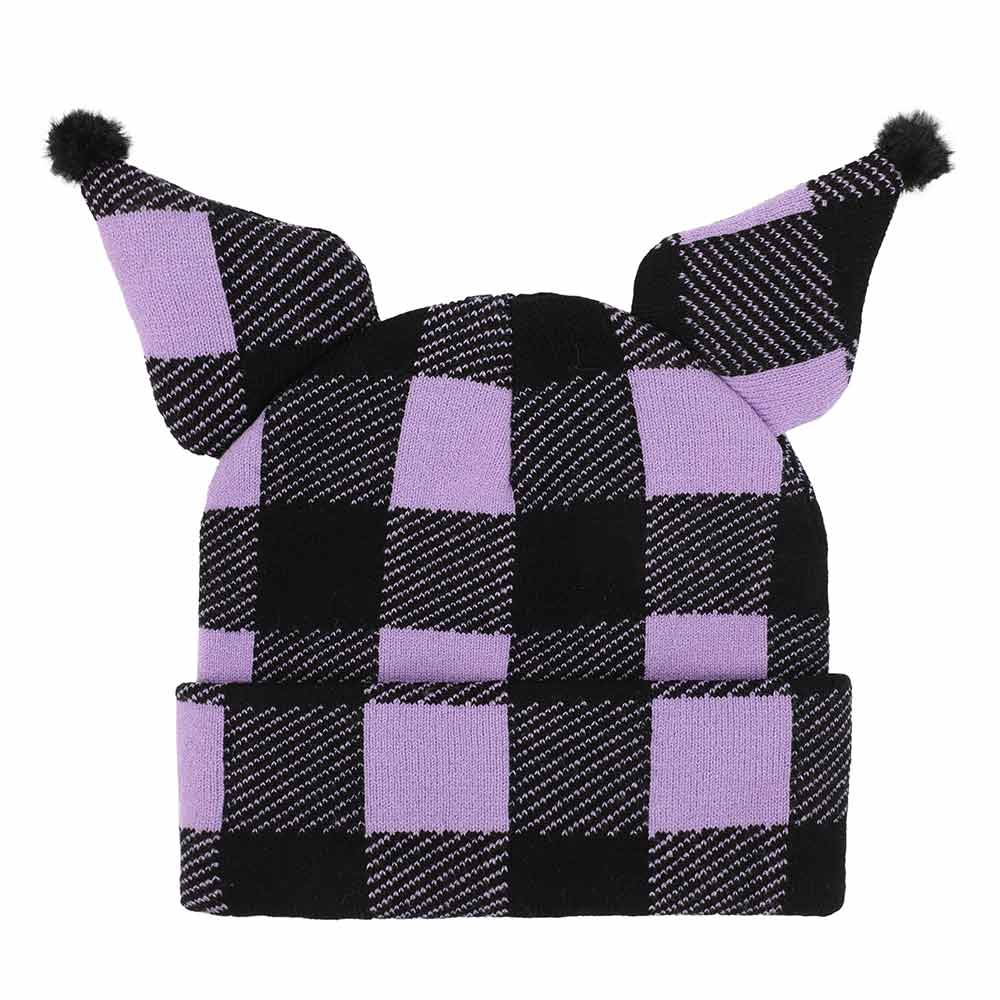 Sanrio Kuromi Buffalo Plaid Cuff Beanie