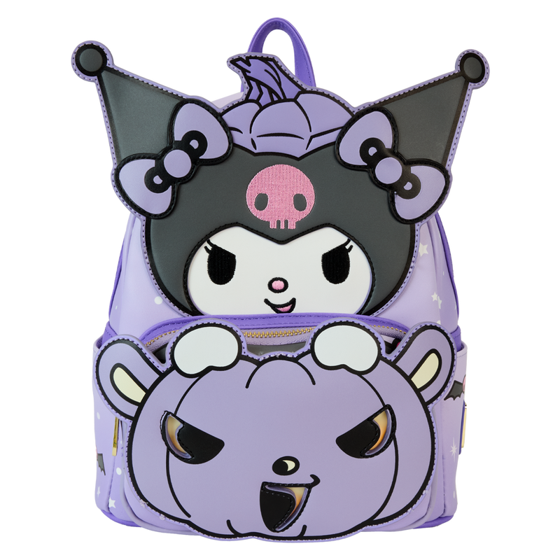 Sanrio Kuromi Pumpkin Light Up Glow Mini Backpack by Loungefly