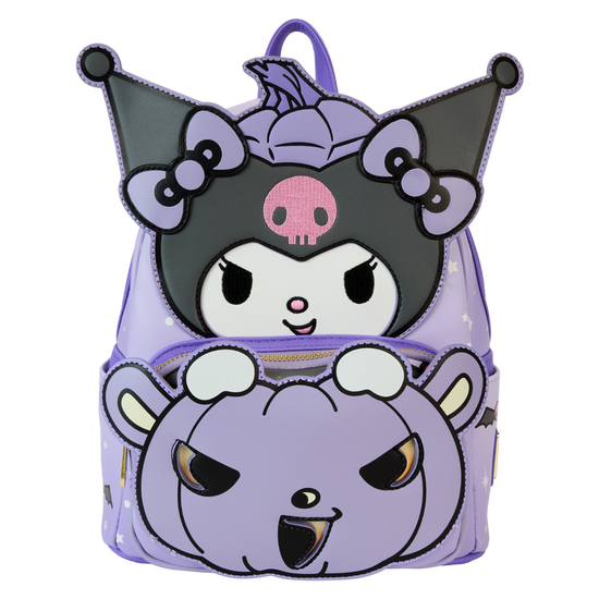 Sanrio Kuromi Pumpkin Light Up Glow Mini Backpack by Loungefly