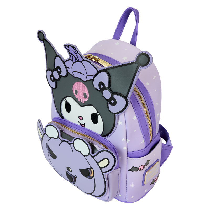 Sanrio Kuromi Pumpkin Light Up Glow Mini Backpack by Loungefly