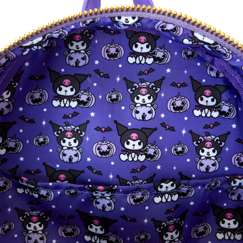 Sanrio Kuromi Pumpkin Light Up Glow Mini Backpack by Loungefly