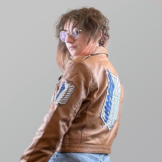 Scout Regiment (Attack on Titan) Women's Crop Leather Jacket by Luca Designs
