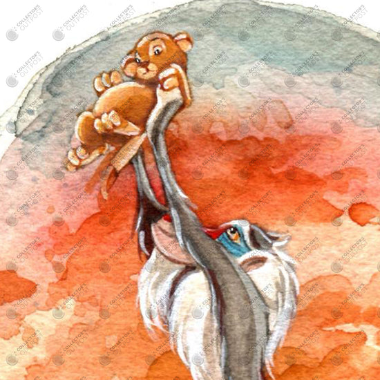 Simba and Rafiki (The Lion King) Disney Watercolor Art Print