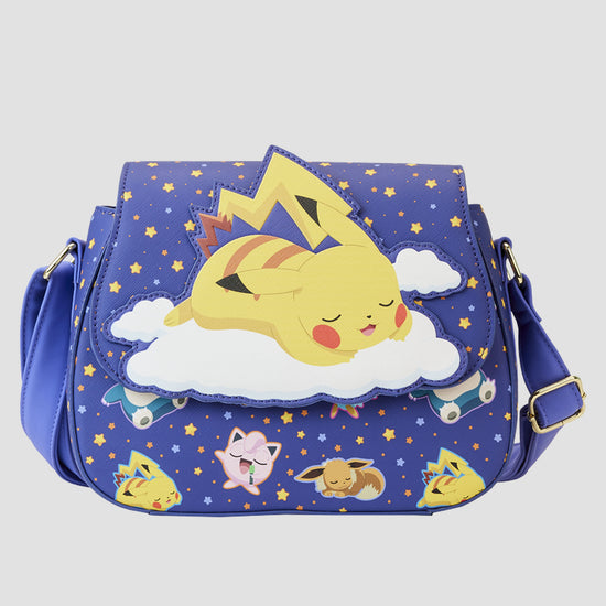 Load image into Gallery viewer, Sleeping Pikachu and Friends (Pokemon) Crossbody Bag by Loungefly
