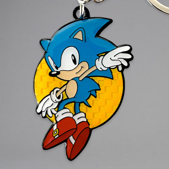 Load image into Gallery viewer, Sonic the Hedgehog Leaping Classic Enamel Keychain
