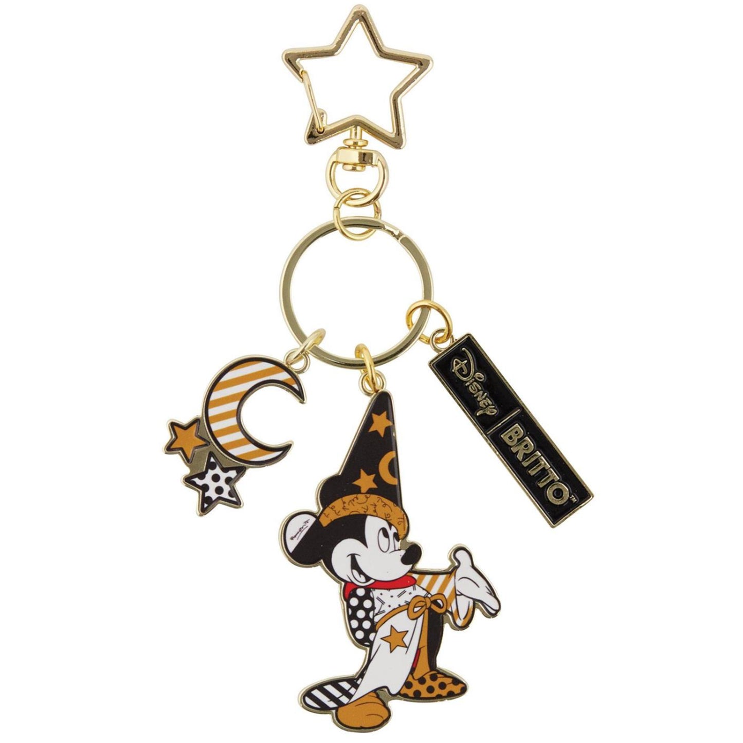 Sorcerer Mickey Golden Multi-Charm Keychain