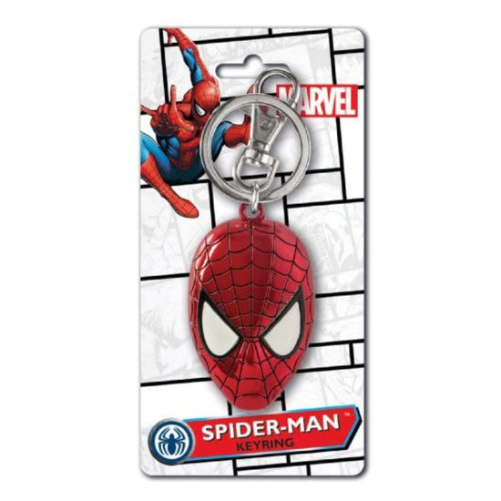 Spider-Man Mask Head (Full Color) Marvel Large Pewter Keychain