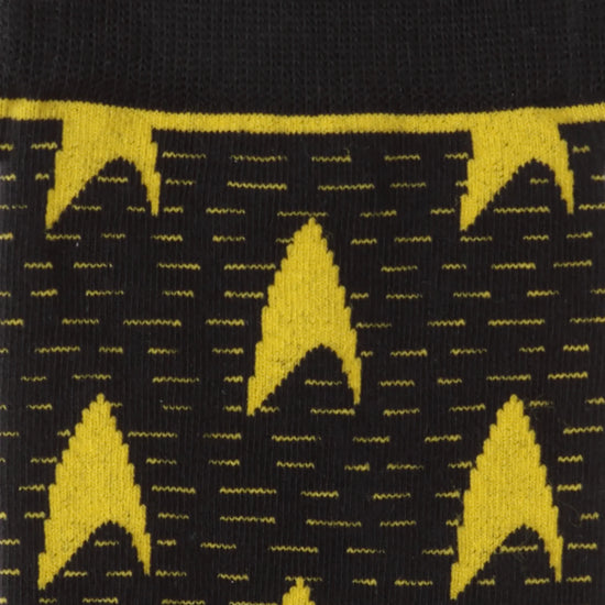 Star Trek Yellow Delta Shield Black Men's Dress Socks