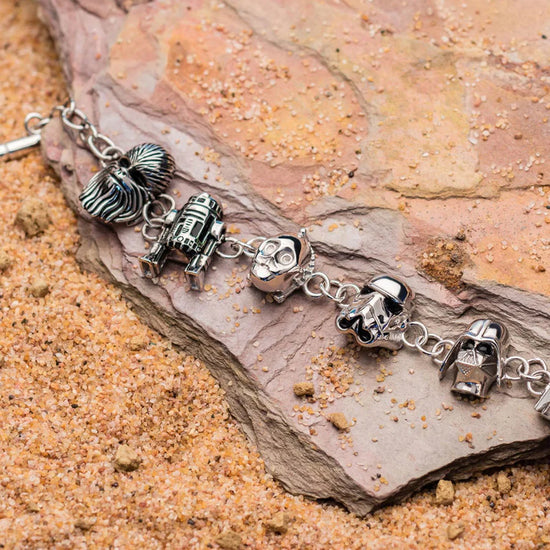 Star Wars Character Sterling Silver Toggle Clasp Charm Bracelet