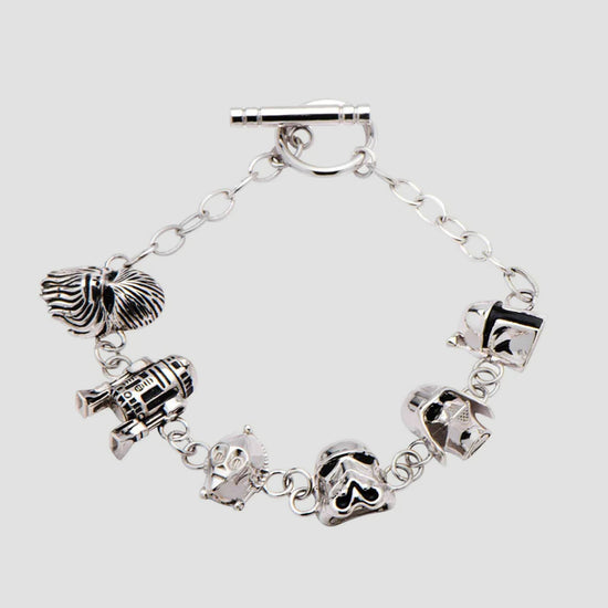 Load image into Gallery viewer, Star Wars Character Sterling Silver Toggle Clasp Charm Bracelet
