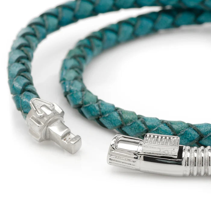 Star Wars Obi-Wan's Lightsaber Teal Leather Wrap Bracelet