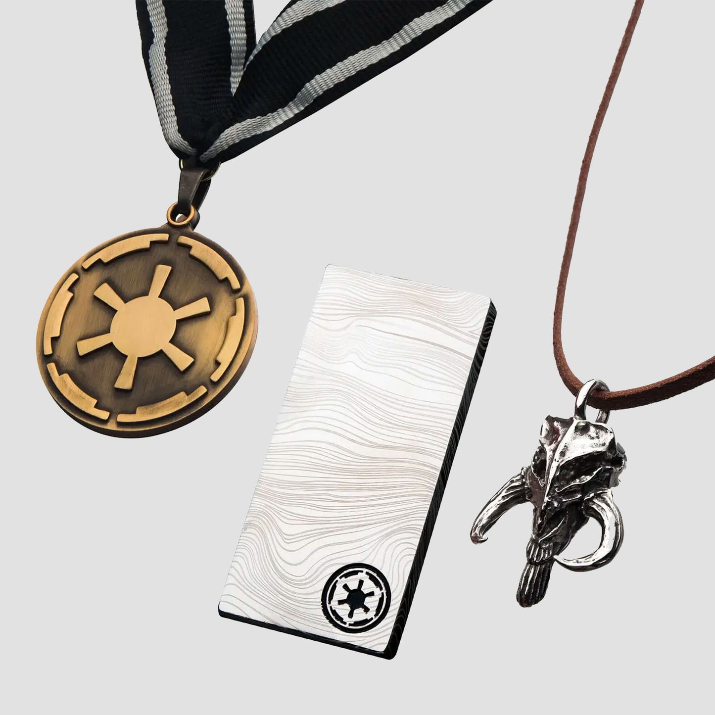 Star Wars: The Mandalorian Medallion, Necklace, and Pin Prop Replica Set